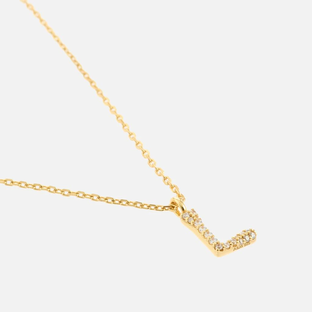 ASTRID & MIYU Initial Pavé 18K Gold-Plated Necklace 3