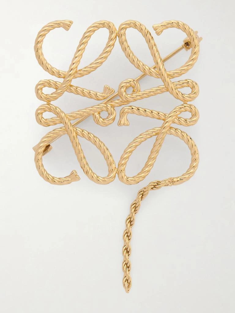 Loewe Anagram Rope Gold-tone Brooch