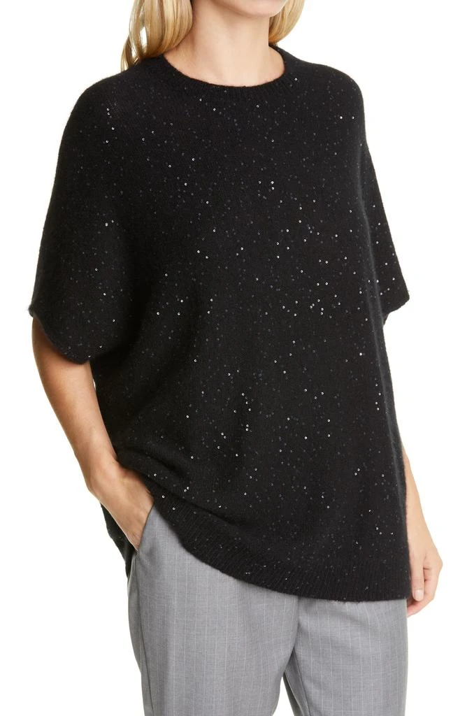 Fabiana Filippi Sequin Wool, Silk 
Cashmere Blend Poncho 4