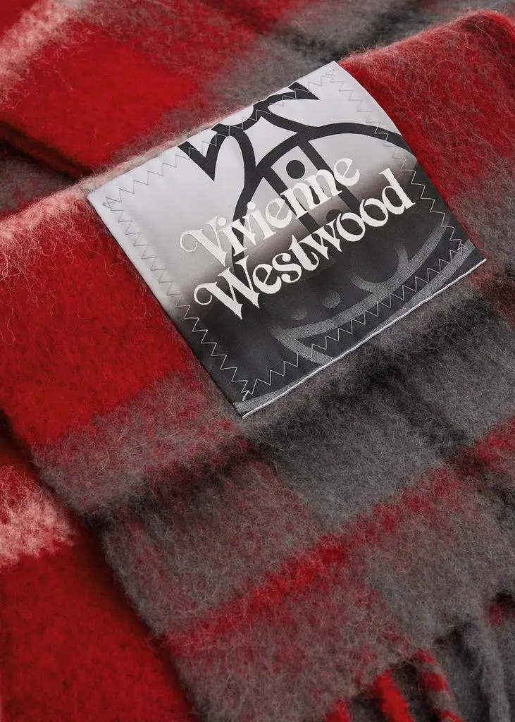 Vivienne Westwood Checked alpaca-blend scarf 3