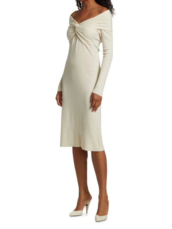 HALSTON Jolie Off-The-Shoulder Sweater Dress 3