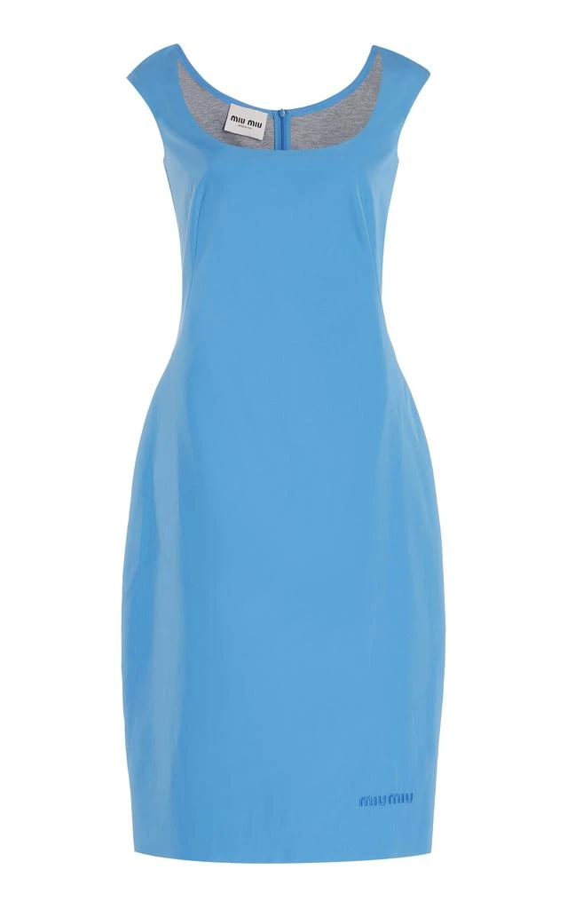 Miu Miu Miu Miu - Cotton Poplin Midi Dress - Blue - IT 40 - Moda Operandi 1