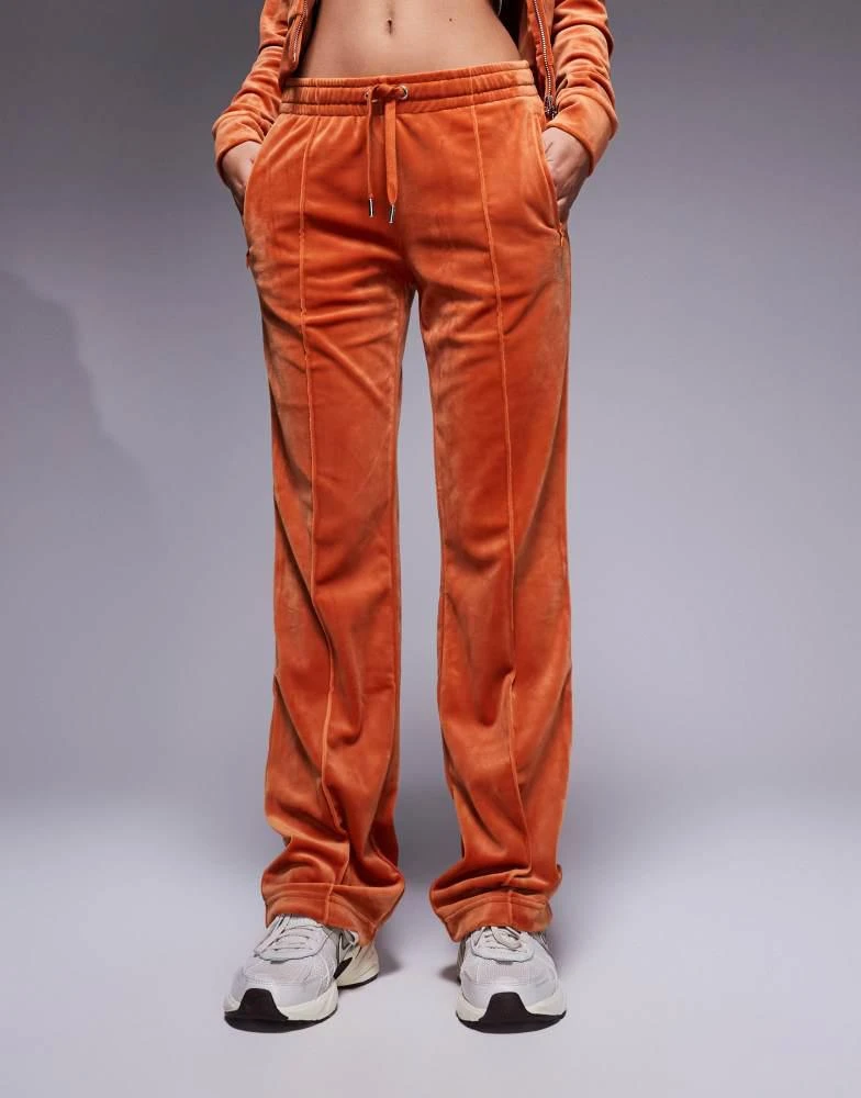 Juicy Couture Juicy Couture velour straight leg joggers exclusive to ASOS co-ord in rust 4