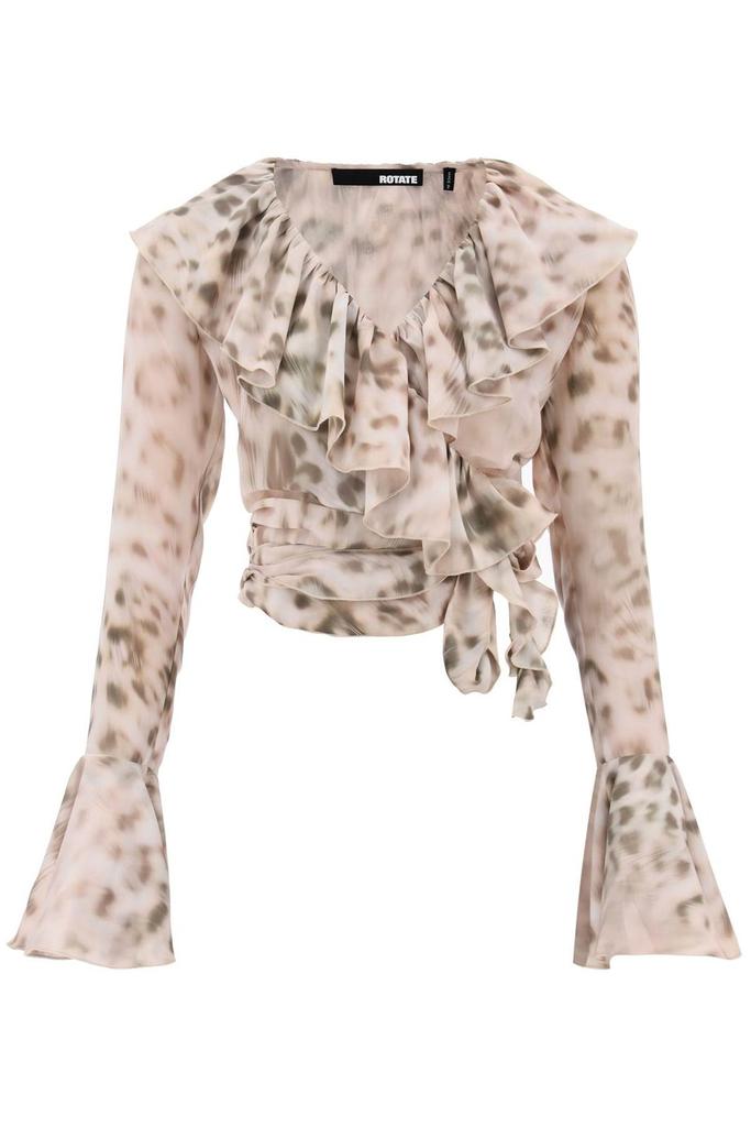 frill wrap blouse
