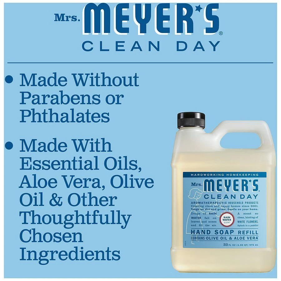 Mrs. Meyer's Clean Day Liquid Hand Soap Refill Rain Water 4
