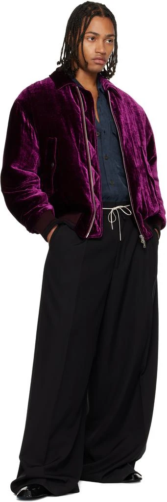 Dries Van Noten Purple Velvet Bomber Jacket 4