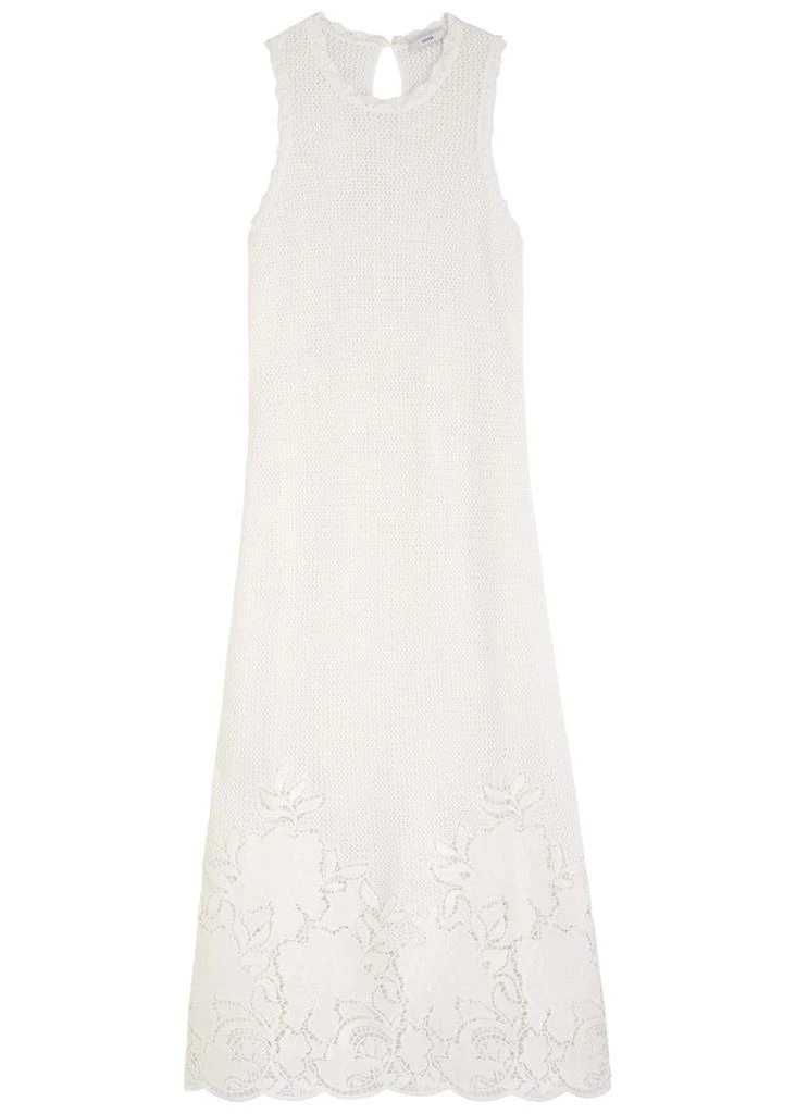 Erdem Floral-embroidered open-knit midi dress 1
