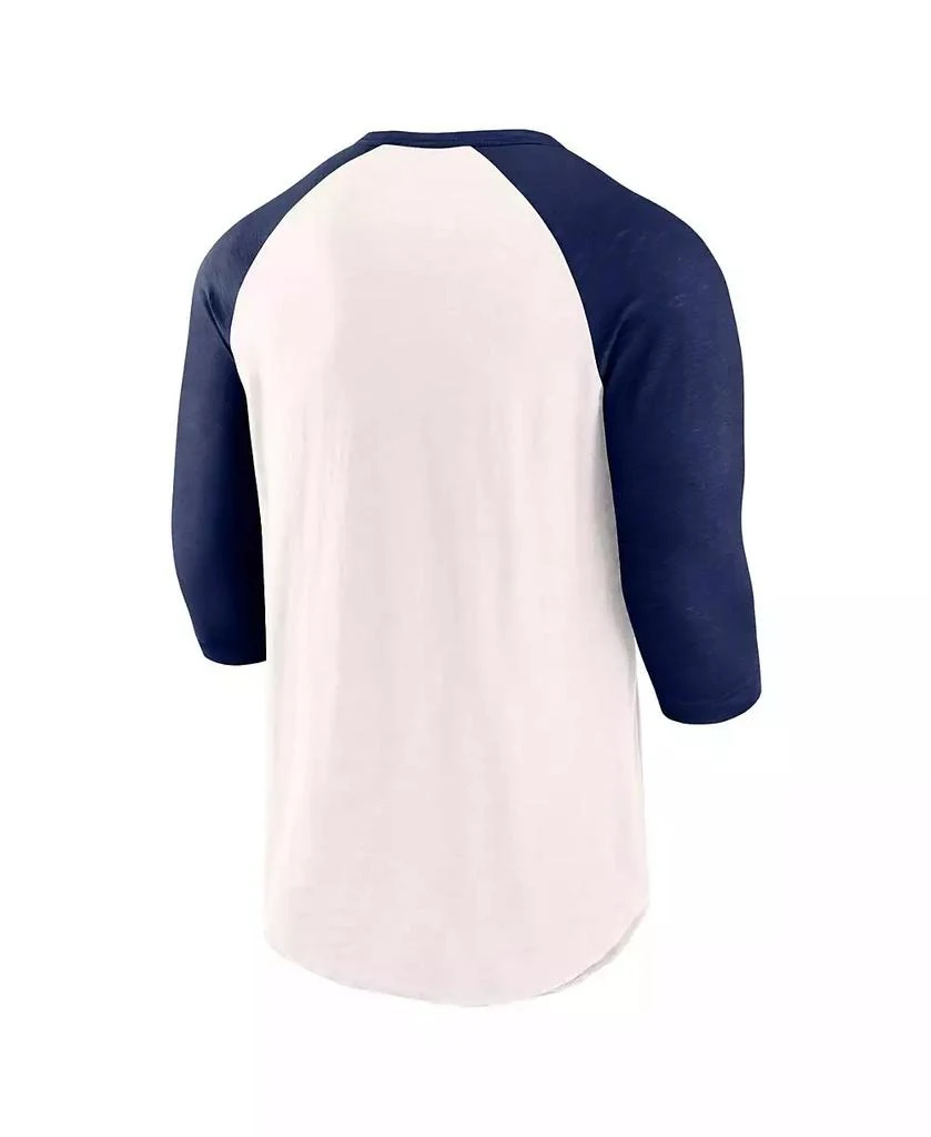 Fanatics Men's White, Navy Boston Red Sox Backdoor Slider Raglan 3/4-Sleeve T-shirt 3