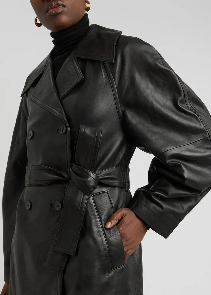 Rohe Belted leather trench coat 5