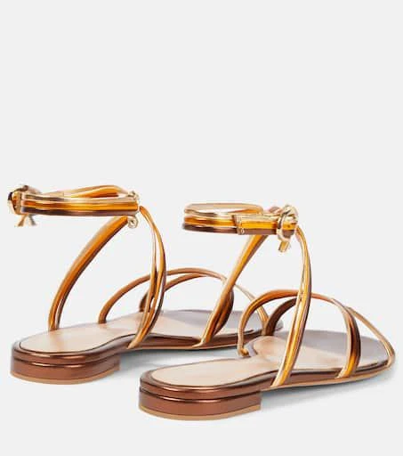 Gianvito Rossi Calissa metallic leather sandals 2