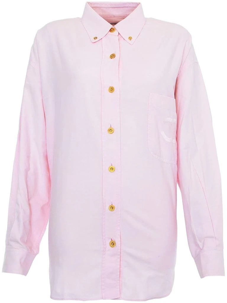 Chanel Pre-Owned 1990s CC-logo button-down shirt - women -  -  - Pink 1
