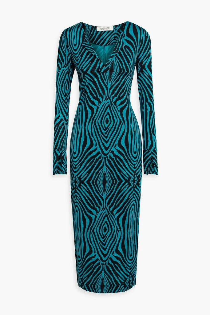 Diane von Furstenberg Sonca zebra-print jersey midi dress