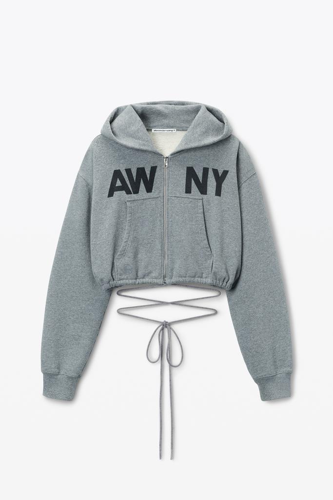 Alexander Wang Deconstructed Logo Wrap Hoodie