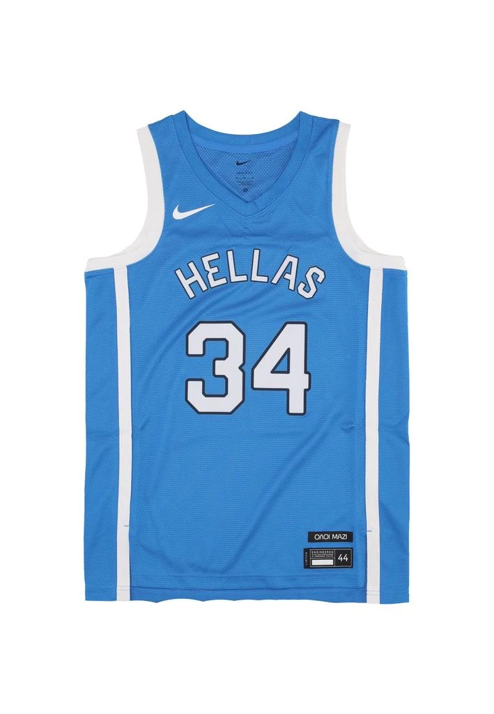 NIKE Men's Basketball Tank Top Limited Road Jersey No 34 Giannis Antetokounmpo Team Greece Lt Photo Blue/white 1