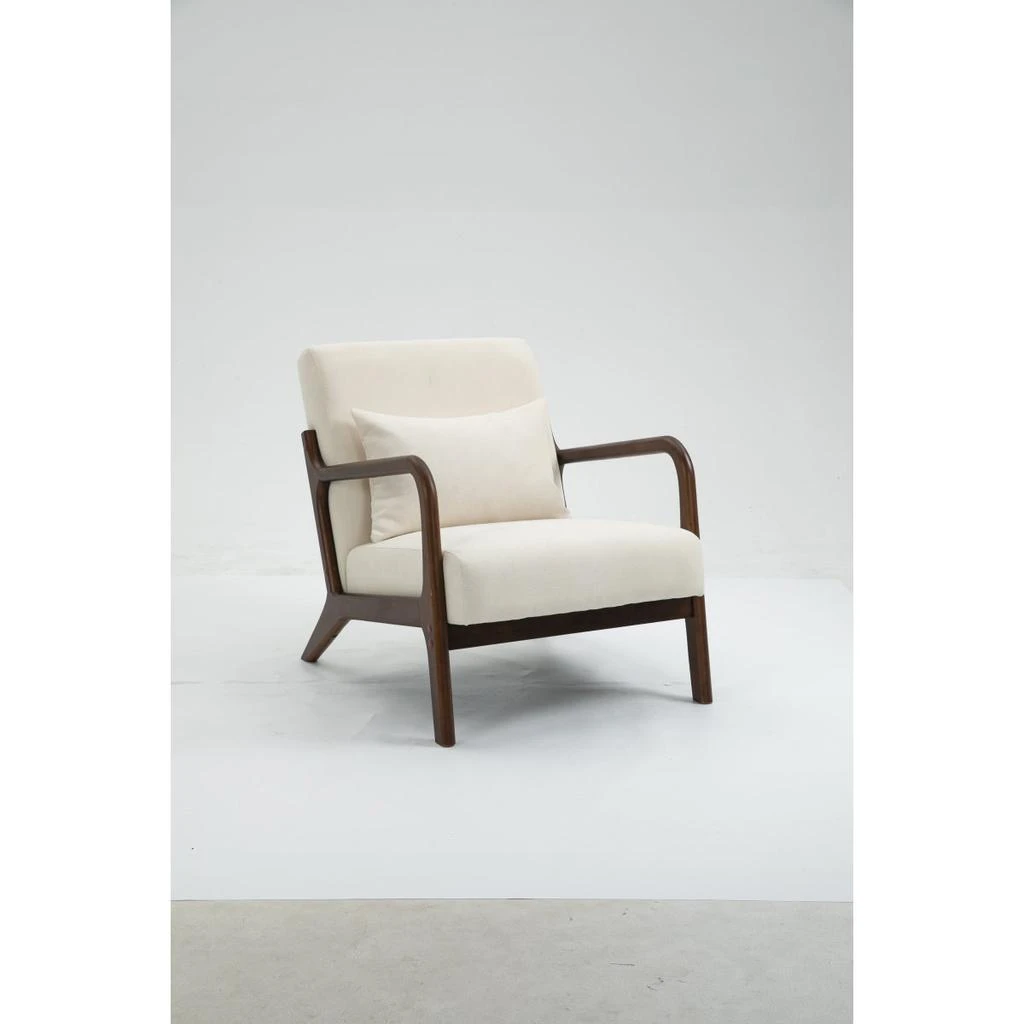 Streamdale Furniture Streamdale Mid Century Modern Accent Chair with Wood Frame 
Waist Cushion 2