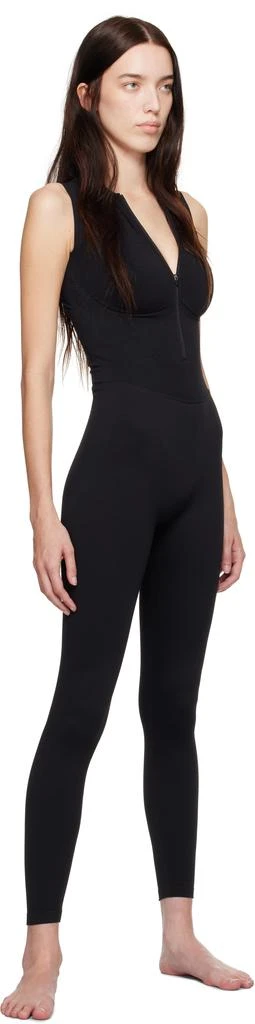 SKIMS Black Contour Nylon Front Zip Catsuit 4