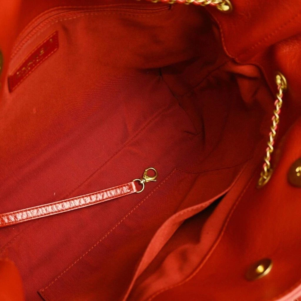 Chanel Chanel Red Lambskin Drawstring Tote Bag 7