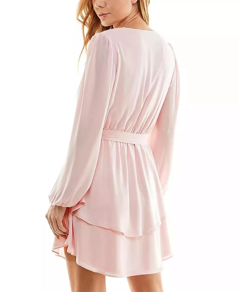 City Studios Juniors' Surplice-Neck Fit & Flare V-Neck Dress 2