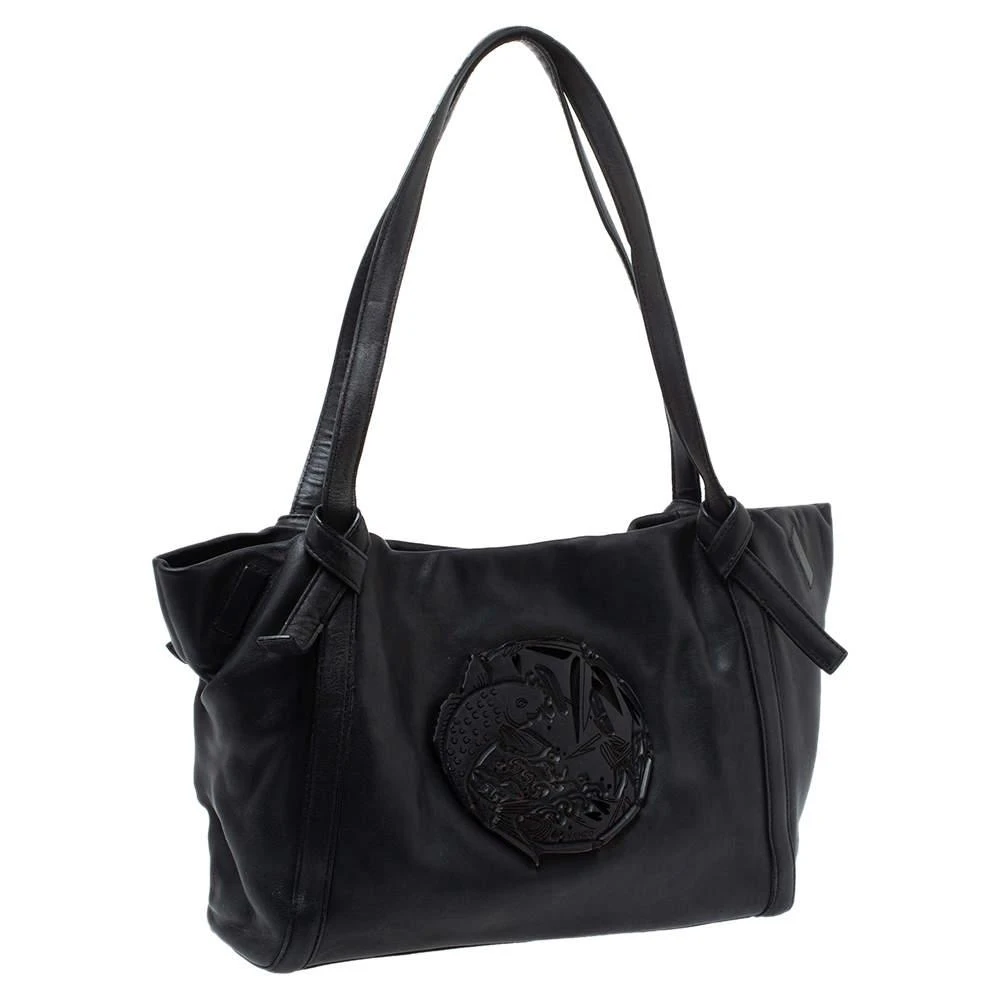 Kenzo Kenzo Black Leather Koi Fish Tote 3