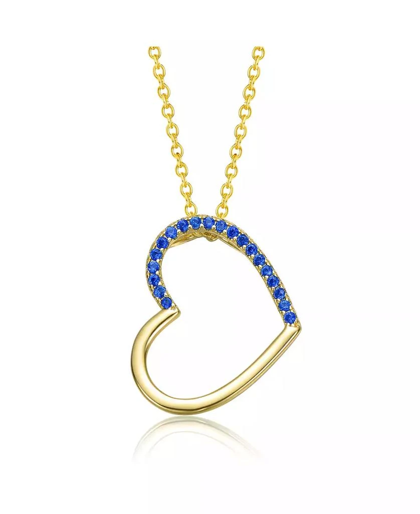 GiGiGirl Kids
 14k Gold Plated with Blue Cubic Zirconia Heart Pendant Necklace