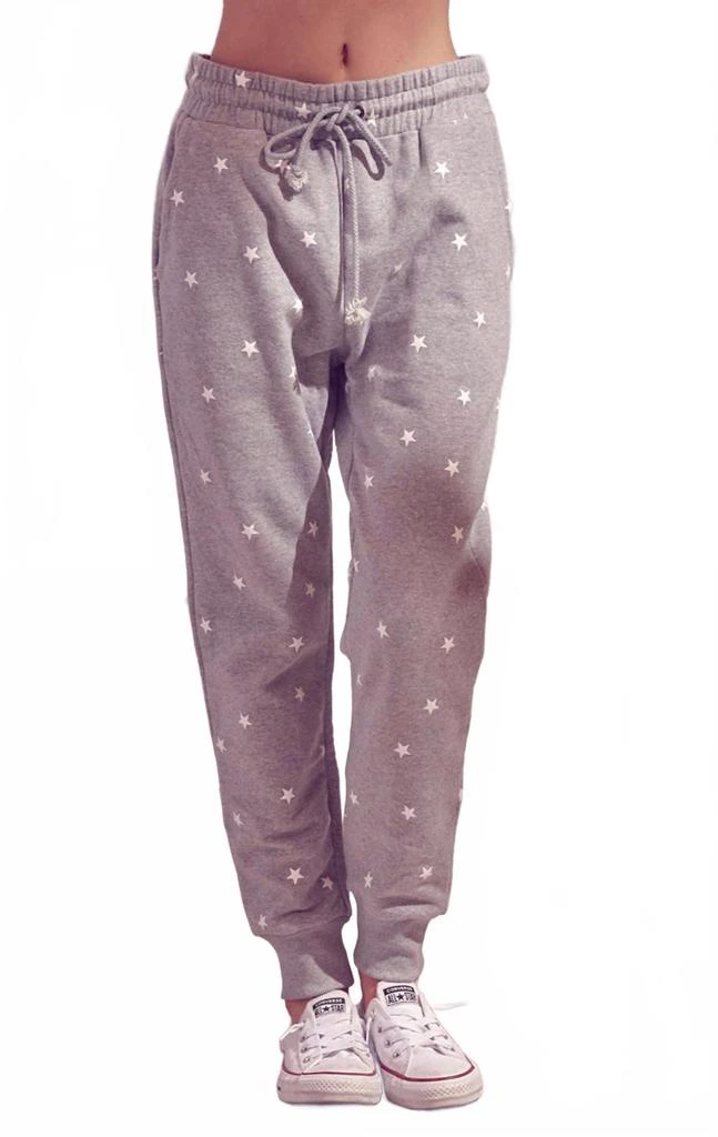STORIA Star Print Drawstring Joggers In Grey 1
