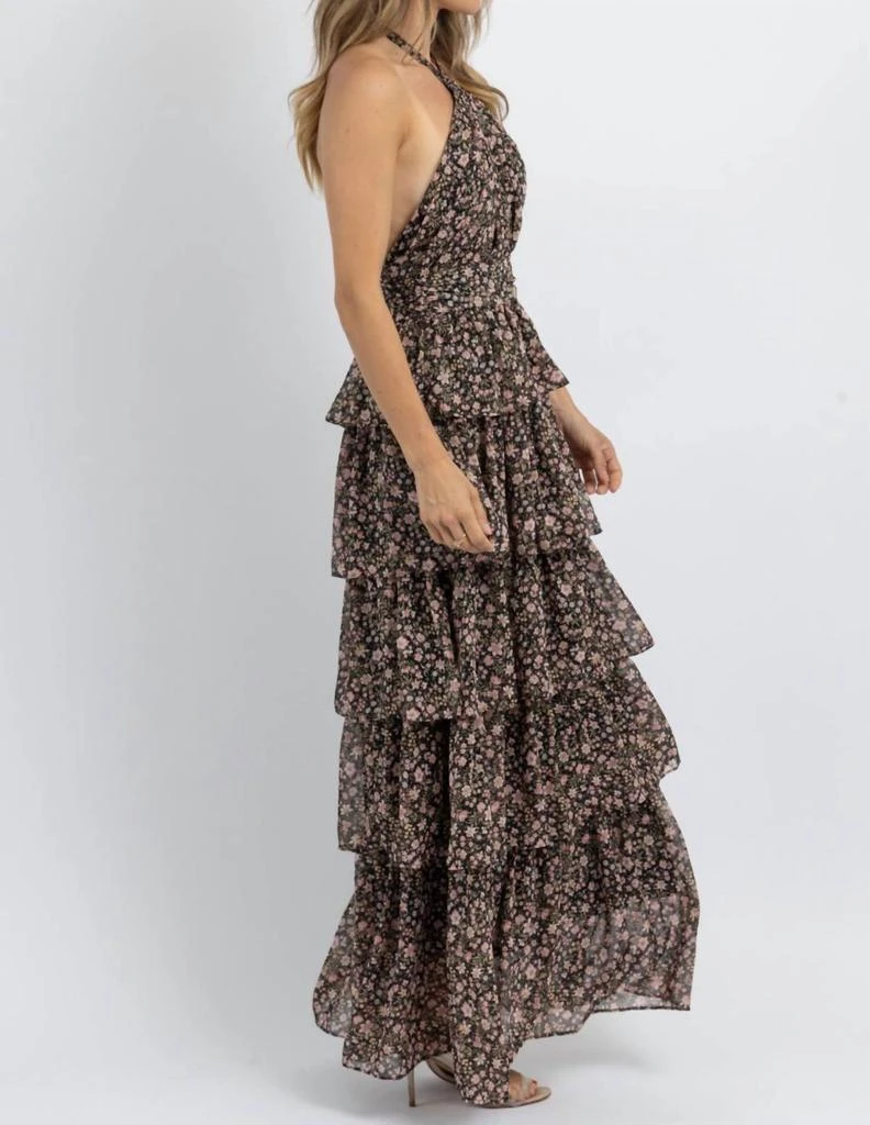 knee length dresses for ladies Bianca Yellow Palm Belted Maxi Dress by Olivaceous Small