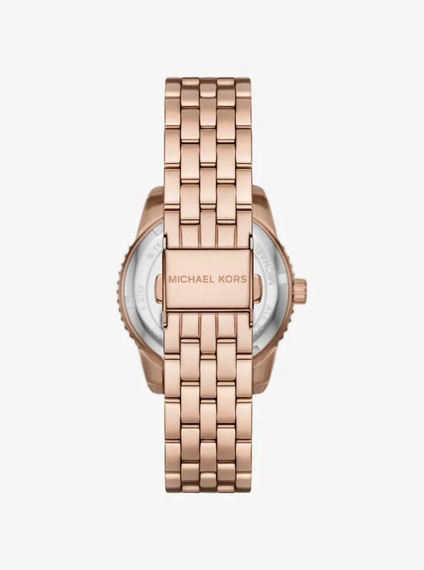 Michael Kors Mini Bryant Pavé Logo Rose Gold-Tone Watch 3