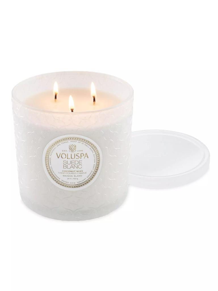 Voluspa Suede Blanc Luxe Candle