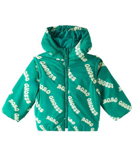 BOBO CHOSES Logo hooded puffer jacket
