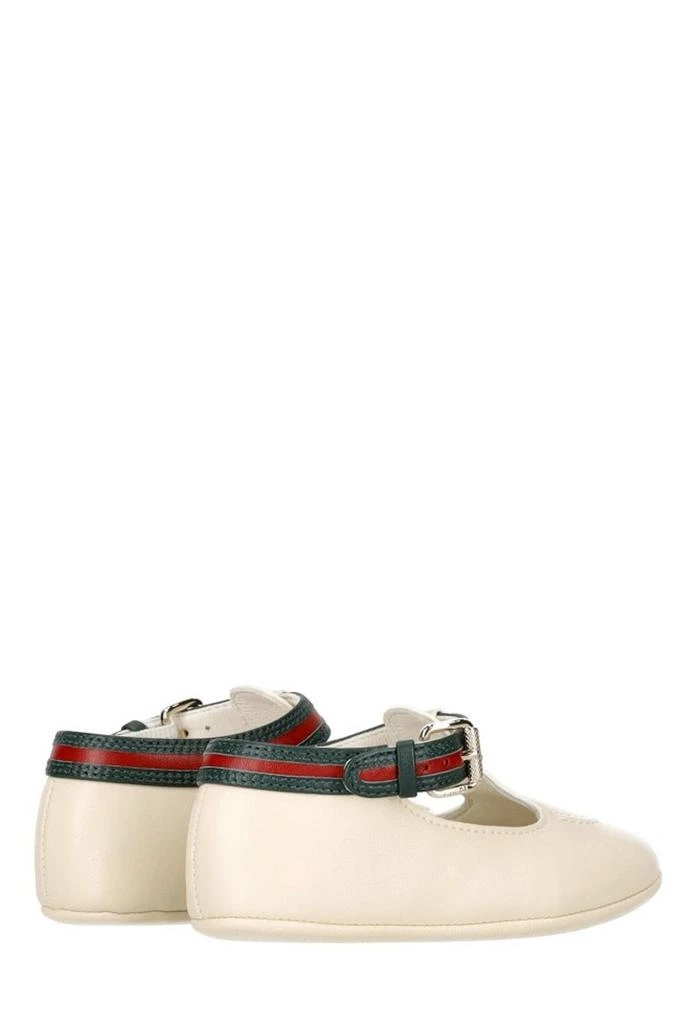 Gucci Gucci Kids Web-Stripe Round Toe Ballet Flats 3