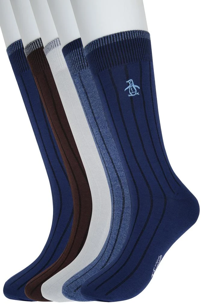 Original Penguin Assorted 5-Pack Rib Dress Socks 1