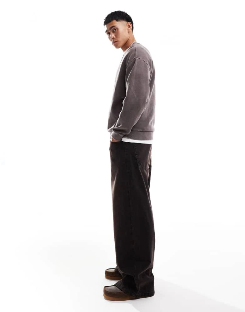ASOS ASOS DESIGN super baggy jeans with brown tint in washed black 3