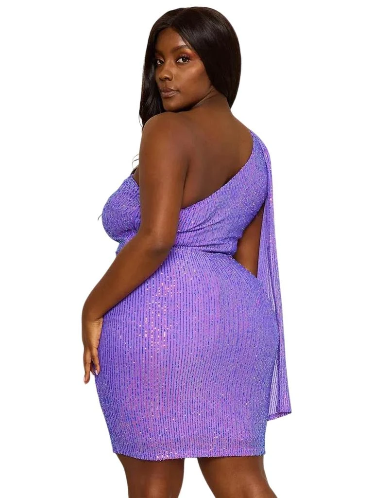 strapless open back dress Lilac Sequin Strapless Mermaid Customized Long Purple Prom Dress main image 1