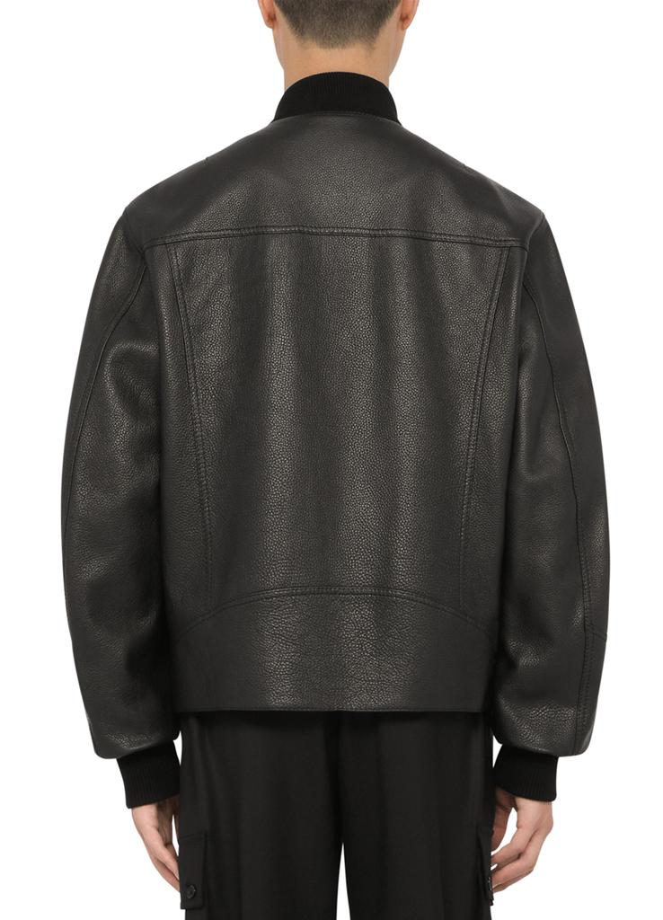 ジャケット・アウター F/W2015 Dolce & Gabbana Leather jacket Dolce & Gabbana Leather jacket with DG logo print - Jackets - Free