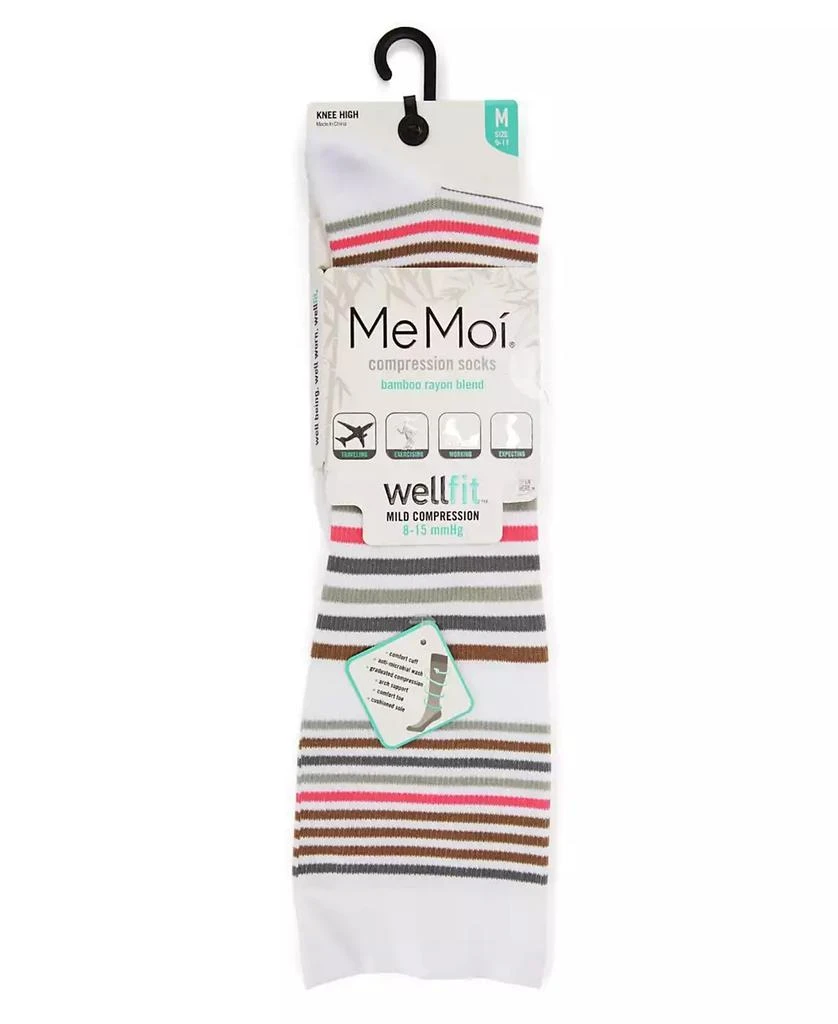 Memoi Women's Classic Stripes 8-15mmHg Graduated Compression Socks MFY06346 4