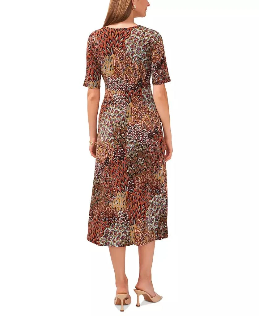 MSK Petite Printed Button-Front Midi Dress 2