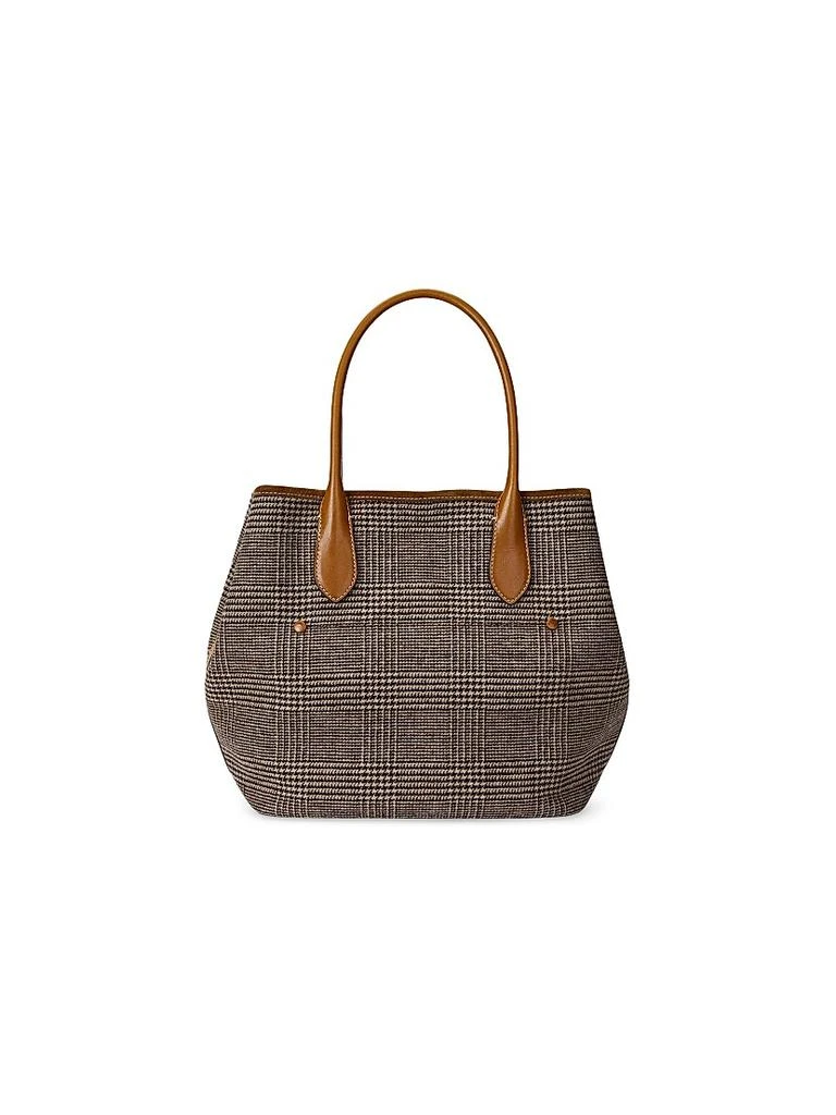 Ralph Lauren Wool Glen Plaid Medium Tote Bag 7