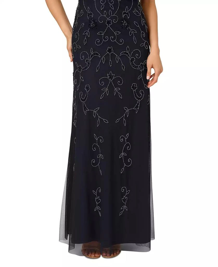 black and gold long sleeve maxi dress Octavia Black Embellished Cape Sleeve Maxi Dress – Frock and Frill main image 1
