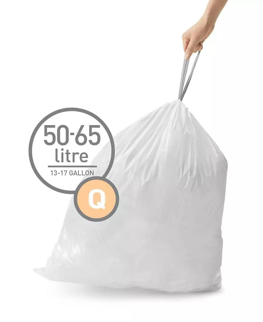 simplehuman Code Q 100pk Custom Fit Liners with 5 Quick Dispense Packs, 50-65L Kitchen Trash Bag Liners 2