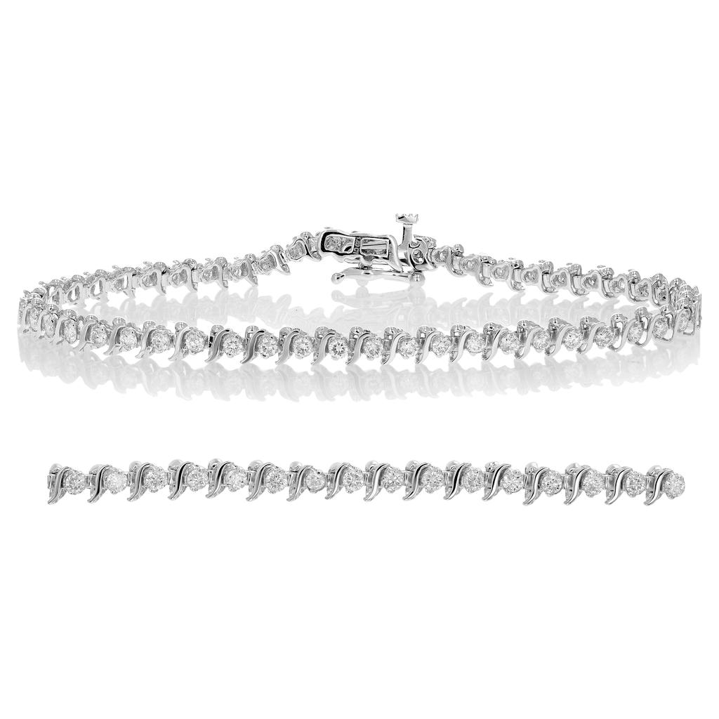 Vir Jewels 1.50 cttw SI2-I1 IGI Certified Diamond Bracelet 14K White Gold S-Link 7 Inch