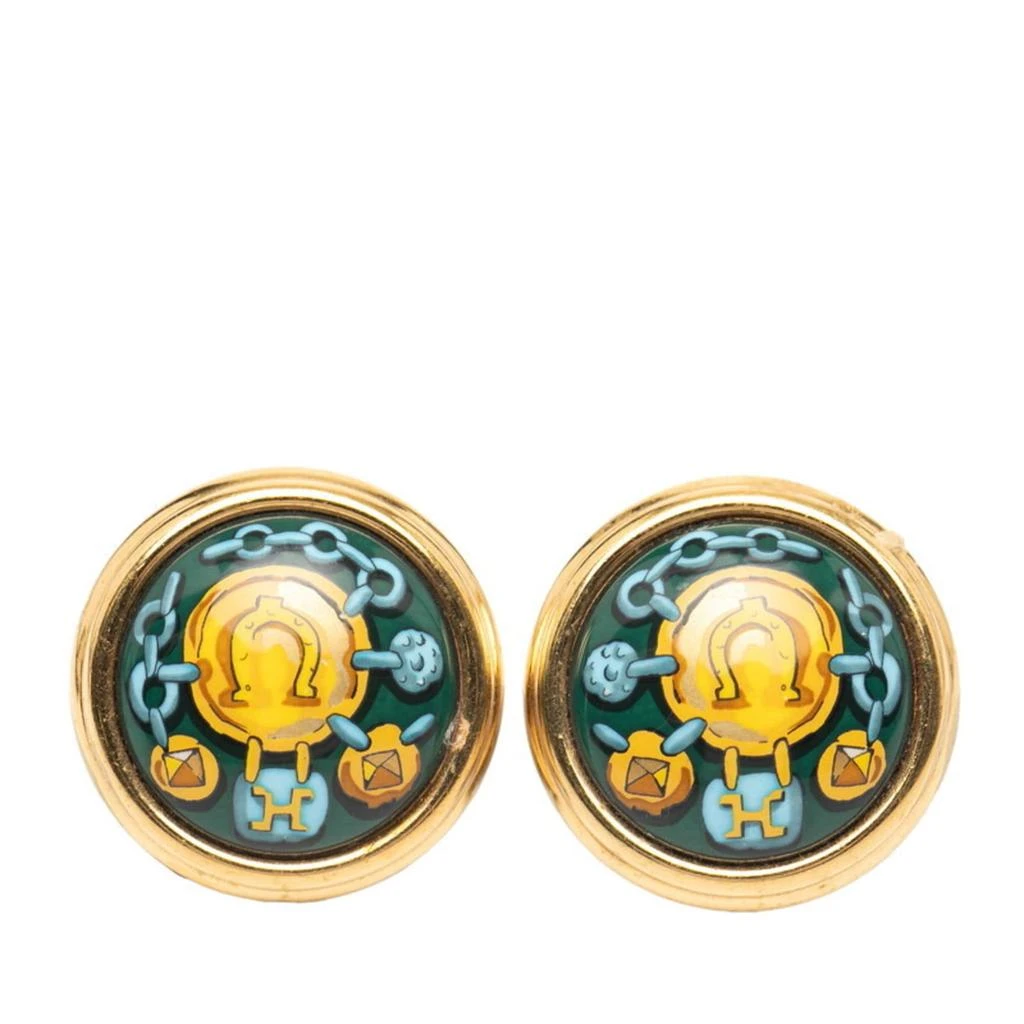 Hermes gold  gold Plating Clip Earrings (Pre-Owned)