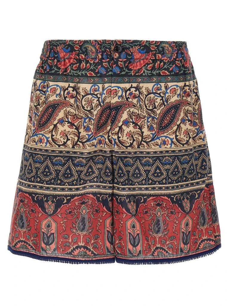Valentino Valentino Paisley-Printed Button Detailed Shorts 1