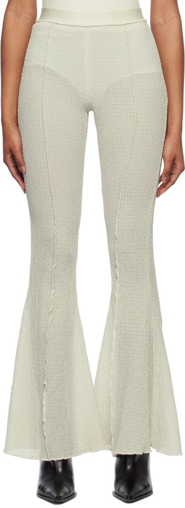 Yuzefi Off-White Flared Trousers
