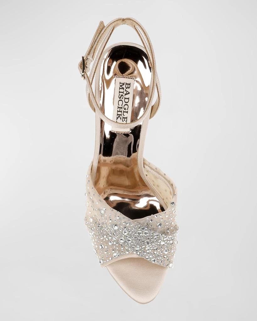 Badgley Mischka Cameryn Embellished Mesh Ankle-Strap Sandals 4