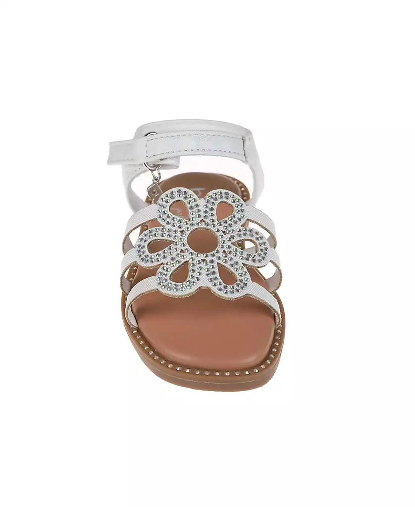 Bebe Toddler Girls Adhesive Strap with Flower Sandals 4