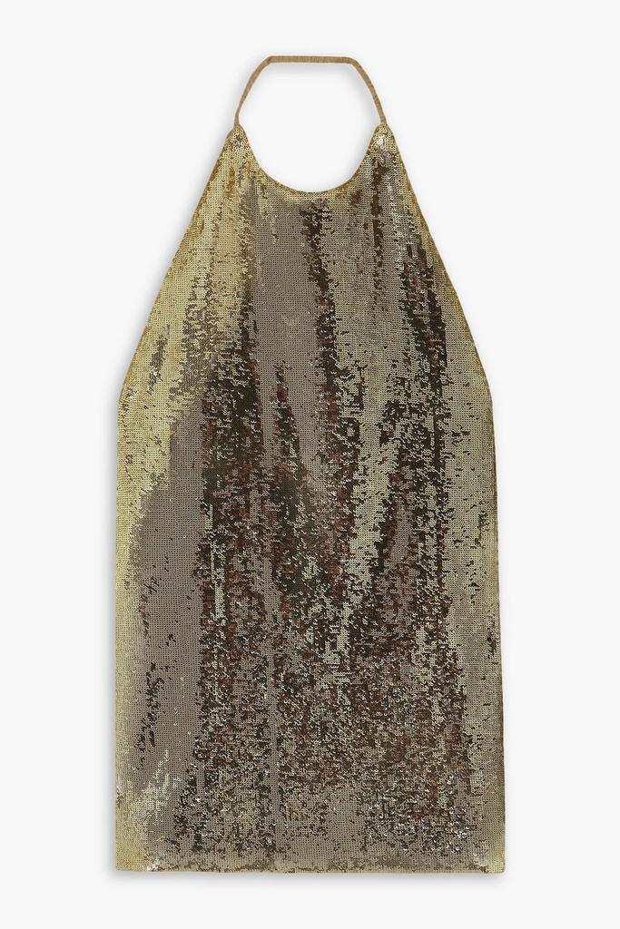 GAUCHERE Open-back sequined metallic satin top
