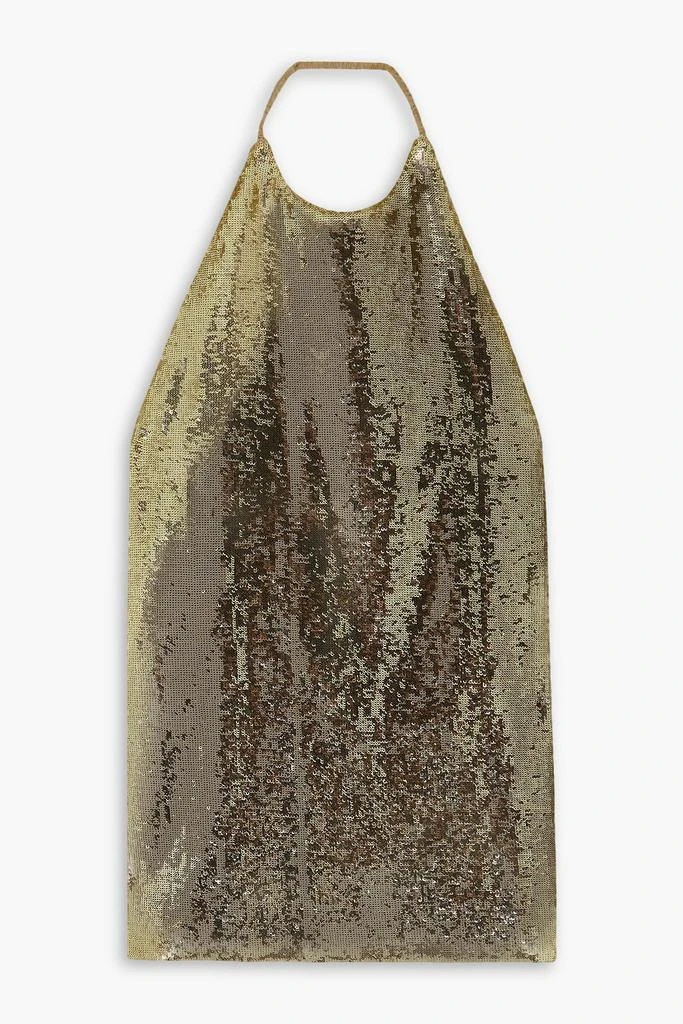 GAUCHERE Open-back sequined metallic satin top 1