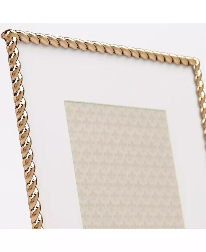 Lawrence Frames High Quality Polished Cast Metal Picture Frame - Rope Design with Mat, 8" x 10" 4