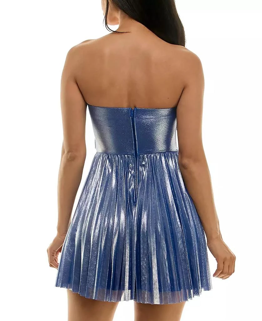 B Darlin Juniors' Sweetheart-Neck Shimmery Fit & Flare Dress 2