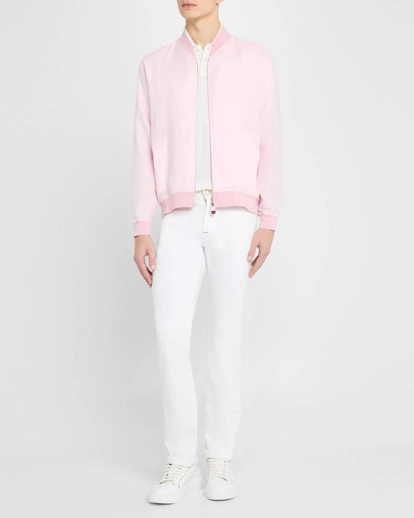 Kiton Men's Solid Linen Blouson Jacket 2